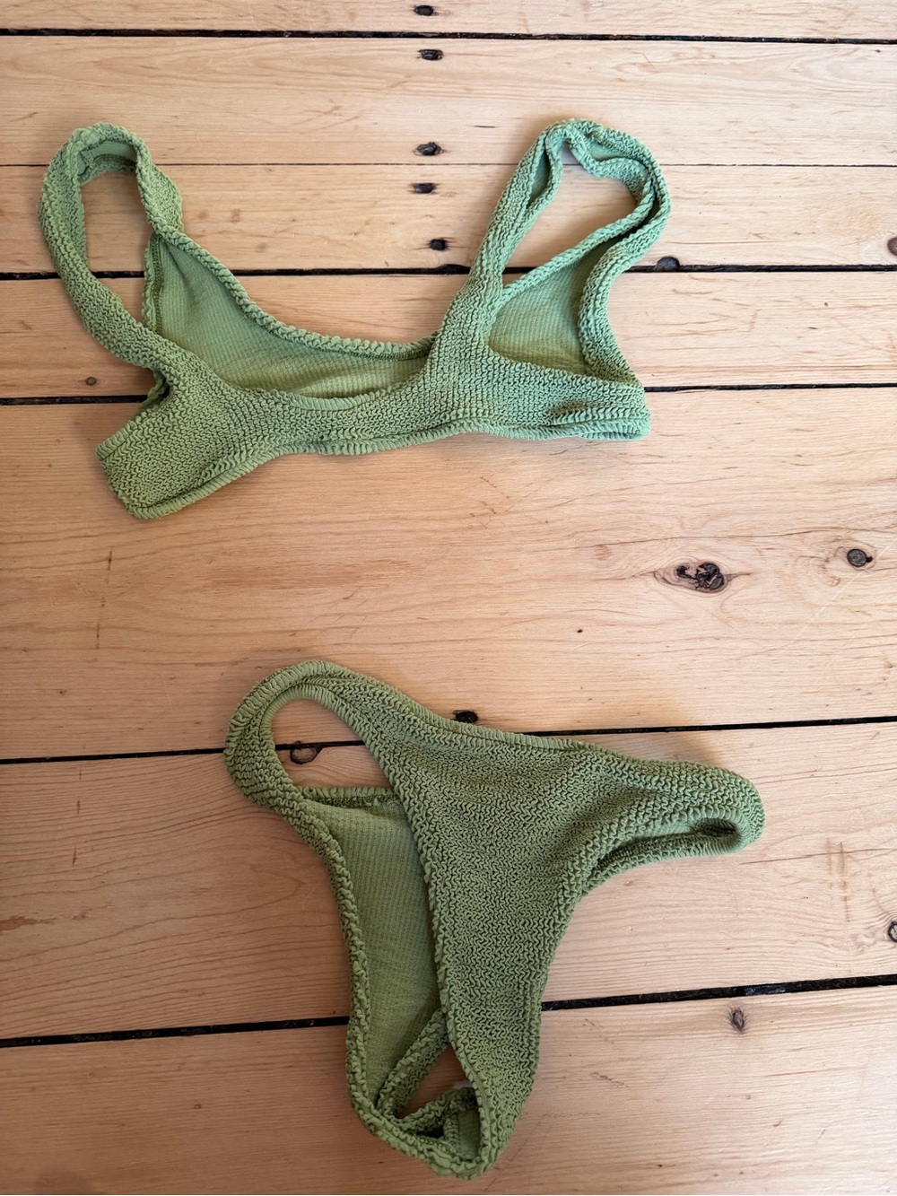 Youswim Light Olive Textured Bikini Set, stretch 1, cheeky bottom - Picture 2 of 3